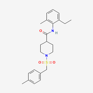 molecular formula C23H30N2O3S B11357588 N-(2-ethyl-6-methylphenyl)-1-[(4-methylbenzyl)sulfonyl]piperidine-4-carboxamide 