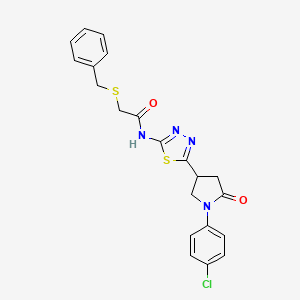 2-(benzylsulfanyl)-N-{5-[1-(4-chlorophenyl)-5-oxopyrrolidin-3-yl]-1,3,4-thiadiazol-2-yl}acetamide