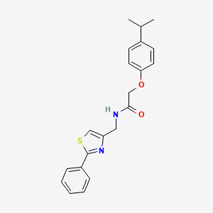 molecular formula C21H22N2O2S B11357612 N-[(2-phenyl-1,3-thiazol-4-yl)methyl]-2-[4-(propan-2-yl)phenoxy]acetamide 