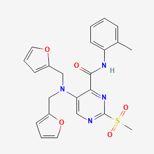 5-[bis(furan-2-ylmethyl)amino]-N-(2-methylphenyl)-2-(methylsulfonyl)pyrimidine-4-carboxamide