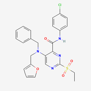 5-[benzyl(furan-2-ylmethyl)amino]-N-(4-chlorophenyl)-2-(ethylsulfonyl)pyrimidine-4-carboxamide