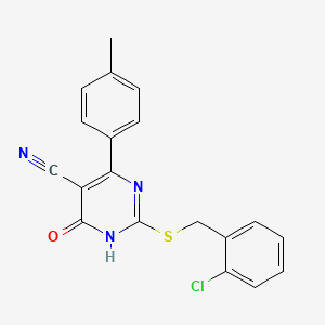 2-{[(2-Chlorophenyl)methyl]sulfanyl}-4-(4-methylphenyl)-6-oxo-1,6-dihydropyrimidine-5-carbonitrile