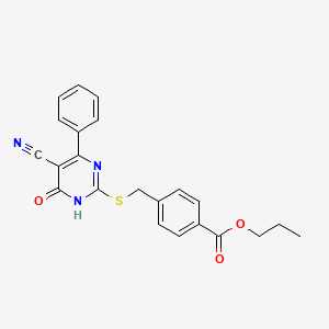 Propyl 4-{[(5-cyano-6-oxo-4-phenyl-1,6-dihydropyrimidin-2-YL)sulfanyl]methyl}benzoate