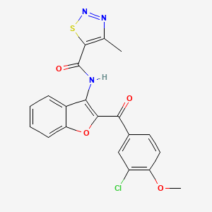 molecular formula C20H14ClN3O4S B11357680 N-[2-(3-chloro-4-methoxybenzoyl)-1-benzofuran-3-yl]-4-methyl-1,2,3-thiadiazole-5-carboxamide 