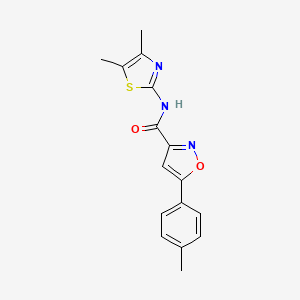 molecular formula C16H15N3O2S B11357683 N-(4,5-dimethyl-1,3-thiazol-2-yl)-5-(4-methylphenyl)-1,2-oxazole-3-carboxamide 