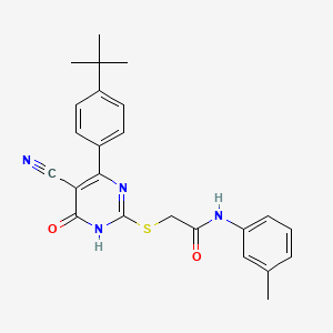 2-{[4-(4-Tert-butylphenyl)-5-cyano-6-oxo-1,6-dihydropyrimidin-2-YL]sulfanyl}-N-(3-methylphenyl)acetamide