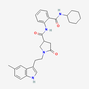 molecular formula C29H34N4O3 B11357713 N-[2-(cyclohexylcarbamoyl)phenyl]-1-[2-(5-methyl-1H-indol-3-yl)ethyl]-5-oxopyrrolidine-3-carboxamide 