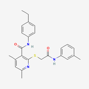 N-(4-ethylphenyl)-4,6-dimethyl-2-({2-[(3-methylphenyl)amino]-2-oxoethyl}sulfanyl)pyridine-3-carboxamide