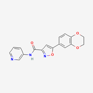 molecular formula C17H13N3O4 B11357734 5-(2,3-dihydro-1,4-benzodioxin-6-yl)-N-(pyridin-3-yl)-1,2-oxazole-3-carboxamide 