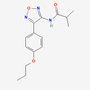 molecular formula C15H19N3O3 B11357742 2-methyl-N-[4-(4-propoxyphenyl)-1,2,5-oxadiazol-3-yl]propanamide 