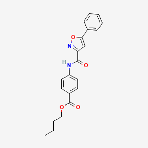 molecular formula C21H20N2O4 B11357746 Butyl 4-{[(5-phenyl-1,2-oxazol-3-yl)carbonyl]amino}benzoate 