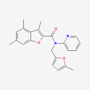 molecular formula C23H22N2O3 B11357753 3,4,6-trimethyl-N-[(5-methylfuran-2-yl)methyl]-N-(pyridin-2-yl)-1-benzofuran-2-carboxamide 