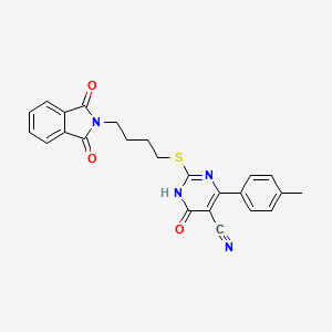 2-[4-(1,3-dioxoisoindol-2-yl)butylsulfanyl]-6-(4-methylphenyl)-4-oxo-1H-pyrimidine-5-carbonitrile