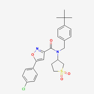 molecular formula C25H27ClN2O4S B11357820 N-(4-tert-butylbenzyl)-5-(4-chlorophenyl)-N-(1,1-dioxidotetrahydrothiophen-3-yl)-1,2-oxazole-3-carboxamide 