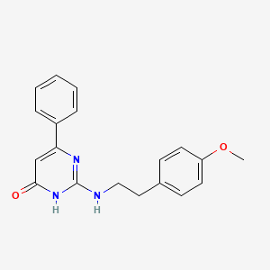 molecular formula C19H19N3O2 B11357834 2-((4-methoxyphenethyl)amino)-6-phenylpyrimidin-4(3H)-one 