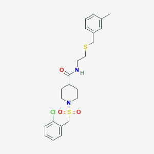 1-[(2-chlorobenzyl)sulfonyl]-N-{2-[(3-methylbenzyl)sulfanyl]ethyl}piperidine-4-carboxamide