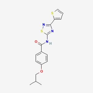 molecular formula C17H17N3O2S2 B11357881 4-(2-methylpropoxy)-N-[3-(thiophen-2-yl)-1,2,4-thiadiazol-5-yl]benzamide 