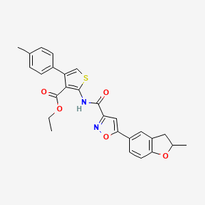 Ethyl 2-({[5-(2-methyl-2,3-dihydro-1-benzofuran-5-yl)-1,2-oxazol-3-yl]carbonyl}amino)-4-(4-methylphenyl)thiophene-3-carboxylate