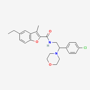 molecular formula C24H27ClN2O3 B11357931 N-[2-(4-chlorophenyl)-2-(morpholin-4-yl)ethyl]-5-ethyl-3-methyl-1-benzofuran-2-carboxamide 