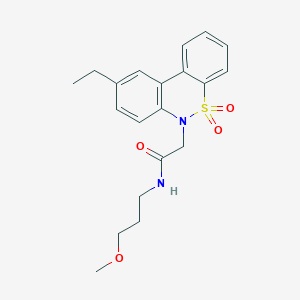 2-(9-ethyl-5,5-dioxido-6H-dibenzo[c,e][1,2]thiazin-6-yl)-N-(3-methoxypropyl)acetamide