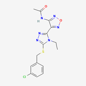 N-(4-{5-[(3-chlorobenzyl)sulfanyl]-4-ethyl-4H-1,2,4-triazol-3-yl}-1,2,5-oxadiazol-3-yl)acetamide