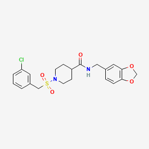 N-(1,3-benzodioxol-5-ylmethyl)-1-[(3-chlorobenzyl)sulfonyl]piperidine-4-carboxamide