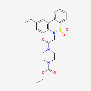 Ethyl 4-[(9-isopropyl-5,5-dioxido-6H-dibenzo[C,E][1,2]thiazin-6-YL)acetyl]-1-piperazinecarboxylate