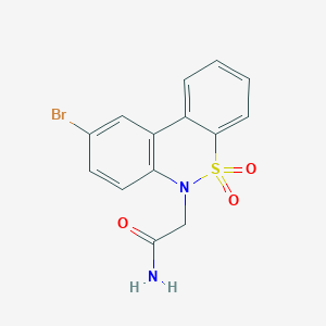 molecular formula C14H11BrN2O3S B11358045 2-(9-bromo-5,5-dioxido-6H-dibenzo[c,e][1,2]thiazin-6-yl)acetamide 