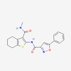 molecular formula C20H19N3O3S B11358086 N-[3-(methylcarbamoyl)-4,5,6,7-tetrahydro-1-benzothiophen-2-yl]-5-phenyl-1,2-oxazole-3-carboxamide 