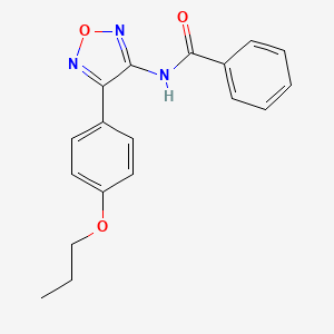 molecular formula C18H17N3O3 B11358134 N-[4-(4-propoxyphenyl)-1,2,5-oxadiazol-3-yl]benzamide 