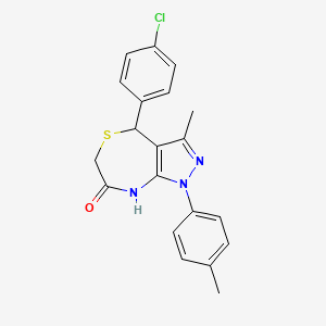 4-(4-chlorophenyl)-3-methyl-1-(4-methylphenyl)-4,6-dihydro-1H-pyrazolo[3,4-e][1,4]thiazepin-7-ol