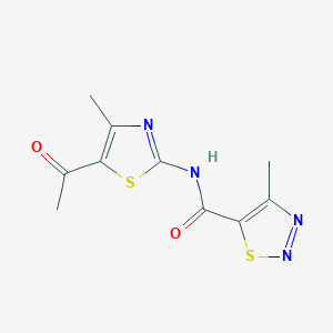 N-(5-acetyl-4-methyl-1,3-thiazol-2-yl)-4-methyl-1,2,3-thiadiazole-5-carboxamide