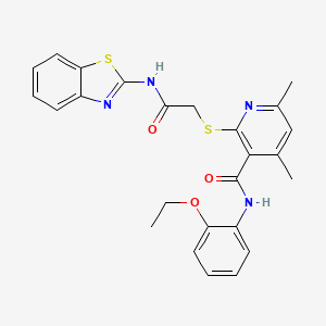 molecular formula C25H24N4O3S2 B11358163 2-{[2-(1,3-benzothiazol-2-ylamino)-2-oxoethyl]sulfanyl}-N-(2-ethoxyphenyl)-4,6-dimethylpyridine-3-carboxamide 