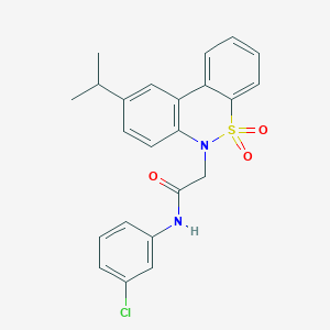 molecular formula C23H21ClN2O3S B11358166 N-(3-chlorophenyl)-2-(9-isopropyl-5,5-dioxido-6H-dibenzo[c,e][1,2]thiazin-6-yl)acetamide 