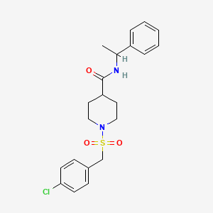 molecular formula C21H25ClN2O3S B11358174 1-[(4-chlorobenzyl)sulfonyl]-N-(1-phenylethyl)piperidine-4-carboxamide 