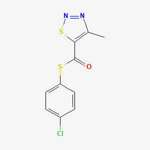 molecular formula C10H7ClN2OS2 B11358184 S-(4-chlorophenyl) 4-methyl-1,2,3-thiadiazole-5-carbothioate 