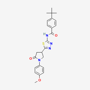 molecular formula C24H26N4O3S B11358193 4-tert-butyl-N-{5-[1-(4-methoxyphenyl)-5-oxopyrrolidin-3-yl]-1,3,4-thiadiazol-2-yl}benzamide 