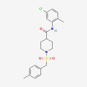 molecular formula C21H25ClN2O3S B11358218 N-(5-chloro-2-methylphenyl)-1-[(4-methylbenzyl)sulfonyl]piperidine-4-carboxamide 