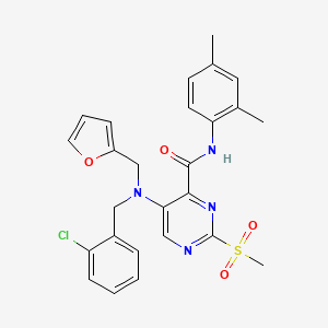 5-[(2-chlorobenzyl)(furan-2-ylmethyl)amino]-N-(2,4-dimethylphenyl)-2-(methylsulfonyl)pyrimidine-4-carboxamide