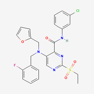 N-(3-chlorophenyl)-2-(ethylsulfonyl)-5-[(2-fluorobenzyl)(furan-2-ylmethyl)amino]pyrimidine-4-carboxamide