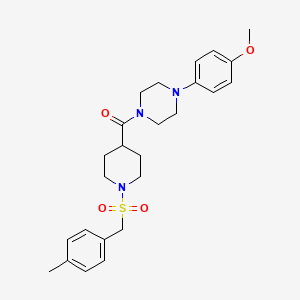 molecular formula C25H33N3O4S B11358267 [4-(4-Methoxyphenyl)piperazin-1-yl]{1-[(4-methylbenzyl)sulfonyl]piperidin-4-yl}methanone 