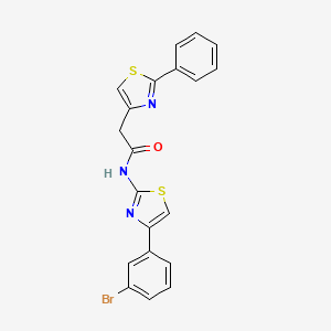 molecular formula C20H14BrN3OS2 B11358270 N-[4-(3-bromophenyl)-1,3-thiazol-2-yl]-2-(2-phenyl-1,3-thiazol-4-yl)acetamide 