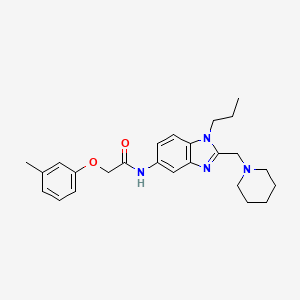 2-(3-methylphenoxy)-N-[2-(piperidin-1-ylmethyl)-1-propyl-1H-benzimidazol-5-yl]acetamide