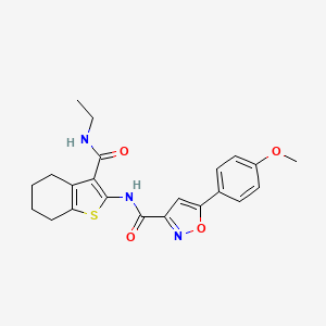 molecular formula C22H23N3O4S B11358293 N-[3-(ethylcarbamoyl)-4,5,6,7-tetrahydro-1-benzothiophen-2-yl]-5-(4-methoxyphenyl)-1,2-oxazole-3-carboxamide 