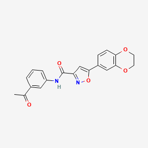 N-(3-acetylphenyl)-5-(2,3-dihydro-1,4-benzodioxin-6-yl)-1,2-oxazole-3-carboxamide