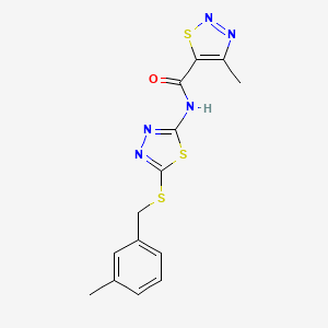 4-methyl-N-(5-{[(3-methylphenyl)methyl]sulfanyl}-1,3,4-thiadiazol-2-yl)-1,2,3-thiadiazole-5-carboxamide