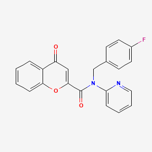 molecular formula C22H15FN2O3 B11358338 N-(4-fluorobenzyl)-4-oxo-N-(pyridin-2-yl)-4H-chromene-2-carboxamide 