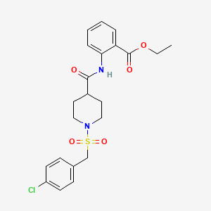 Ethyl 2-[({1-[(4-chlorobenzyl)sulfonyl]piperidin-4-yl}carbonyl)amino]benzoate