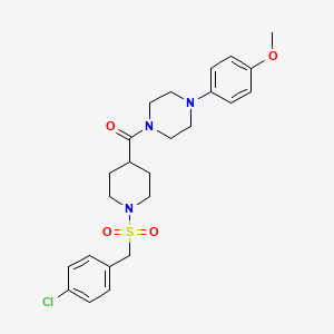 molecular formula C24H30ClN3O4S B11358373 {1-[(4-Chlorobenzyl)sulfonyl]piperidin-4-yl}[4-(4-methoxyphenyl)piperazin-1-yl]methanone 