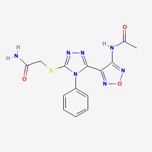 N-(4-{5-[(2-amino-2-oxoethyl)sulfanyl]-4-phenyl-4H-1,2,4-triazol-3-yl}-1,2,5-oxadiazol-3-yl)acetamide